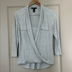 White House Black Market Light Gray Tee